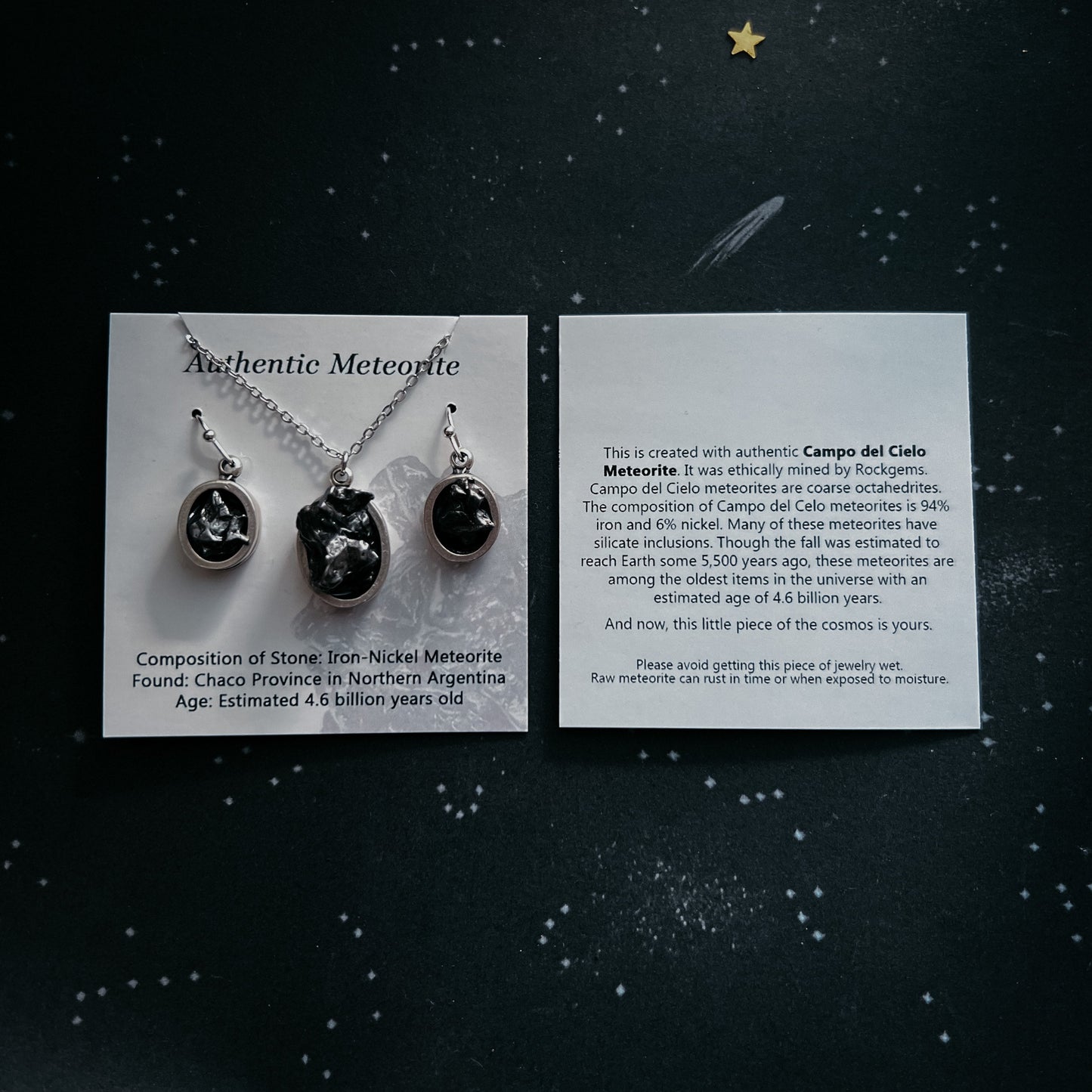 Cufflinks with Authentic Meteorite