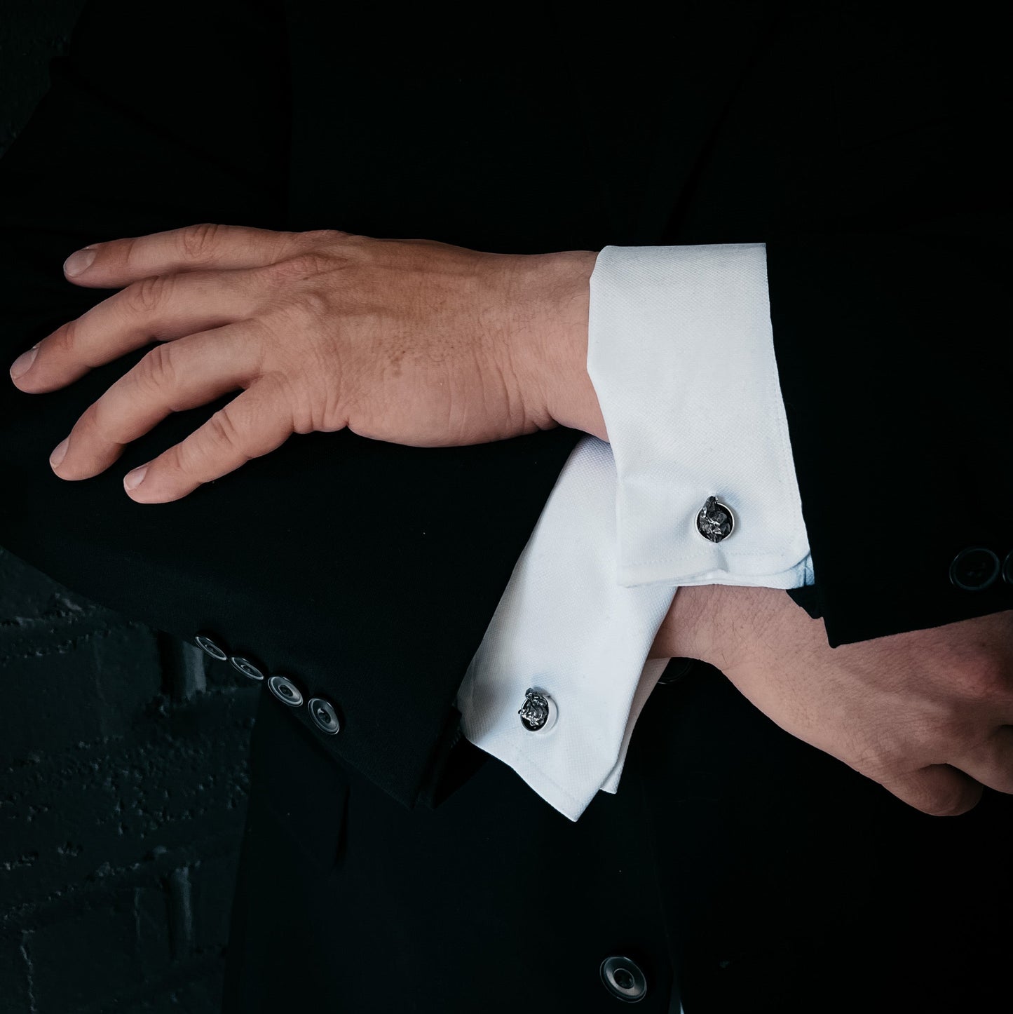 Cufflinks with Authentic Meteorite